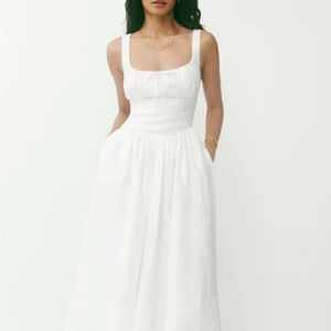 Reformation - Balia Linen Dress - White